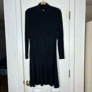 Chico’s Travelers Vintage Black Slinky Long Sleeve Dress